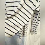 Kaisely  Mock Black & White Striped Waffle Knit Top Size Small Photo 5