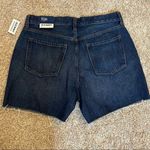 Old Navy  High Waisted Slouchy Straight Cut-Off Dark Wash Jean Shorts Size 10 Photo 7