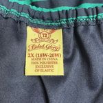 Faded Glory  2X Blue Green Stripe Ruffle Front Ruched Waist Maxi Dress Preppy Photo 7