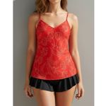 SILK LAUNDRY Bias Cut Silk Cami, Red Tulips, Small Photo 1