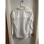 Chico's Women's Linen Button-Up Shirt White Size 1/M Back lace Photo 1