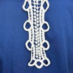 Mud Pie  B. Berry Sheath Dress Womens Sz L Blue Sleeveless Lace Detail Stretch Photo 4