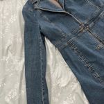 Halogen  Denim Trench Coat Sz M Photo 4