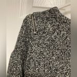 Michael Kors Michael Black Marbled Zipper Detail Merino Wool Blend Sweater Photo 4