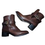 Chloé Chloe brown leather ankle buckle boots Photo 4