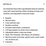 ESSENTIAL HEAVY RIB LOGO BRALETTE Pink Size 1X Photo 4