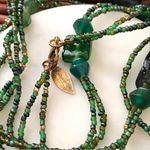 Coldwater Creek Super Long Green Glass Seed bead Necklace Can Triple over Photo 3