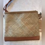 Colorful Handwoven Crossbody Straw Pouch Bag NWT, Tan Photo 4