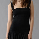 American Eagle  AE Sunchaser Knit Smocked
Drop Waist Mini Dress ruffle Photo 0