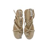 Anthropologie  Quinn Strappy Heels Lace-Up Sandals Shoes Beige Tan Size‎ 7.5 Photo 4