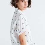 Madewell Palm Tree Print Tie Front Button Shirt Photo 1