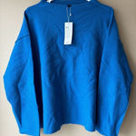 Eileen Fisher Wool Funnel Neck Box Top in Marine Women's Size Small Photo 0