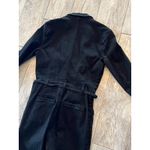 Free People  Denim Jumpsuit size 2 One piece Long Sleeve Romper Black‎ Button Up Photo 7