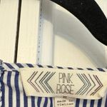 Pink Rose Blue and White Stripe 3/4 Sleeve Top Size Medium Photo 5