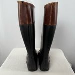 Tory Burch  Leather Rubber Diana Equestrian Riding Boots in Black Brown Size‎ 8 Photo 9
