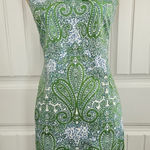 London Times Sheath Dress Paisley Beaded Horseshoe neck sleeveless Cotton sz 8 Photo 0