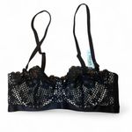 Adore Me Bra Sz 34C Nymphadora Black/Tan Lace Bustier Feminine Sexy Fairy Black Photo 2