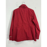 Womans Weather Tamer Large Red Zip Up Snap Up Hidden Hood Midweight Jacket Photo 1