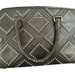 Michael Kors Selma Black Leather Satchel Bag Diamond Grommet Accents Photo 0