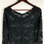 Japonica Black Floral Lace Sheer Midi Dress Size L Photo 1