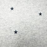 AQUA Cashmere Womens LG Embroidered Star Sweater Gray Distressed Hem Celestial Photo 3