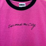 Vintage Sex and the City Baby Ringer Tee Pink Black Glitter Y2K Size Large Photo 1