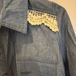 Xhilaration Denim lace button up shirt medium Photo 1