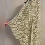 POL  cardigan beach cover up open‎ knit open front fringe crochet Medium Photo 3