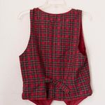 90s Whimsygoth Red green black plaid tartan vest schoolgirl preppy office siren core, tie back #grunge #y2k #goth #retro #boho Photo 1