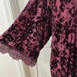 In Bloom by Jonquil XL Burgundy Burnout Velour Robe Kimono & Nightgown Set Purple Photo 8