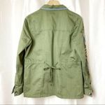 Anthropologie Embroidered Field Shirt Jacket size S Army Green Long Sleeve Photo 7