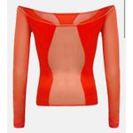 NWT OW Collection Swirl Blouse in OW Red Sz Small $145 Orange Photo 5