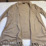 Staccato ‎ Open Front Cardigan Sweater Women's Size Medium Neutral Color Tasseled Photo 4