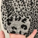 Derek Heart Gray Leopard Animal Print Funnel Neck Long Sleeve Hoodie Photo 4