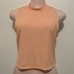 Athleta  striped orange & white cropped sleeveless shirt top woman size MEDIUM Photo 1