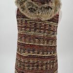 ZARA Basic Wool Blend Fur Hooded Vest Size Small Photo 2