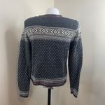 Woolrich Full Zip Ramie Cotton Nordic Fair Isle Sweater Women’s Sz S Gray Red Photo 4