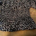 Sincerely Jules Flowy long sleeve black and white cheetah print top  Photo 2