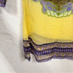 CAbi  Yellow Purple Silk Tunic Sheer Womens XS Swim Coverup Beachy Vacation Wear Photo 2