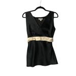 Isaac Mizrahi Silk Tank Top S Black Satin Bow Back Sophisticated Glam Luxury Photo 3