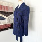 J.Crew Collection Tie Detail Floral Jacquard Blazer Navy Blue Sz S NWT Photo 3