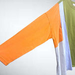 easel Color Block Mineral Washed Cotton Long Sleeve Top Size S Photo 5