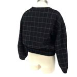 Line and Dot Line +‎ Dot Womens Check Print Full Zip Long Sleeve Bomber Jacket Black Small Photo 3