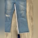 Avec Les Filles  - Mid Rise Ankle Cropped Light Wash Distressed Jeans - Size 29 Photo 9