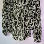 Free People  Size L Top Ciara Button Up Chiffon Zebra Animal Print Shirt Photo 2