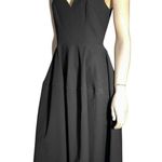 Jill Stuart Jill 8 Black Crepe Sweatheart Neckline Midi Full Skirt Midi Dress Photo 4