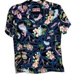 Caribbean Joe  small womens blouse tropical palm tree c.j.’s beach cabana summer Photo 0