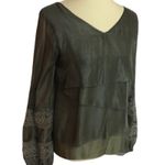 Anthropologie shimmery grey layered dressy top Photo 0