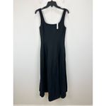 Madewell  Seamed Squareneck Midi Dress Minimalist Jet Black Classic US 0 NWT Photo 6