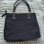 Tommy Hilfiger  Black and Gold Tote Bag Structured Design Photo 2